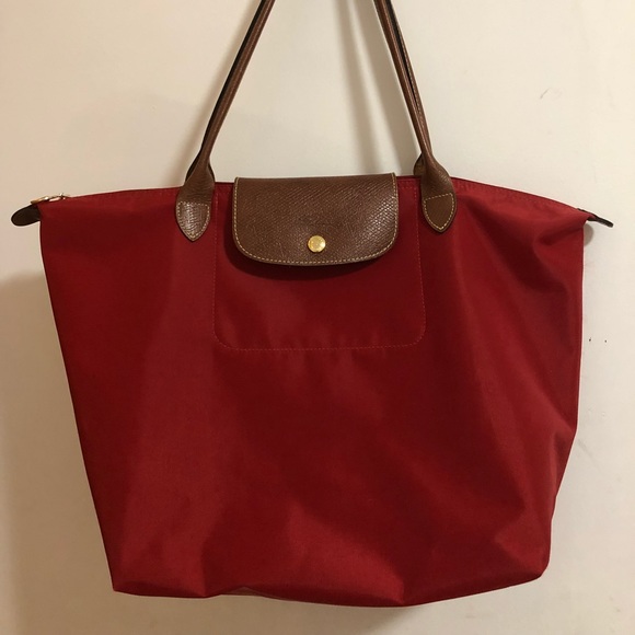 Longchamp Handbags - USED Authentic LONG Champ Large Le Pliage Tote RED